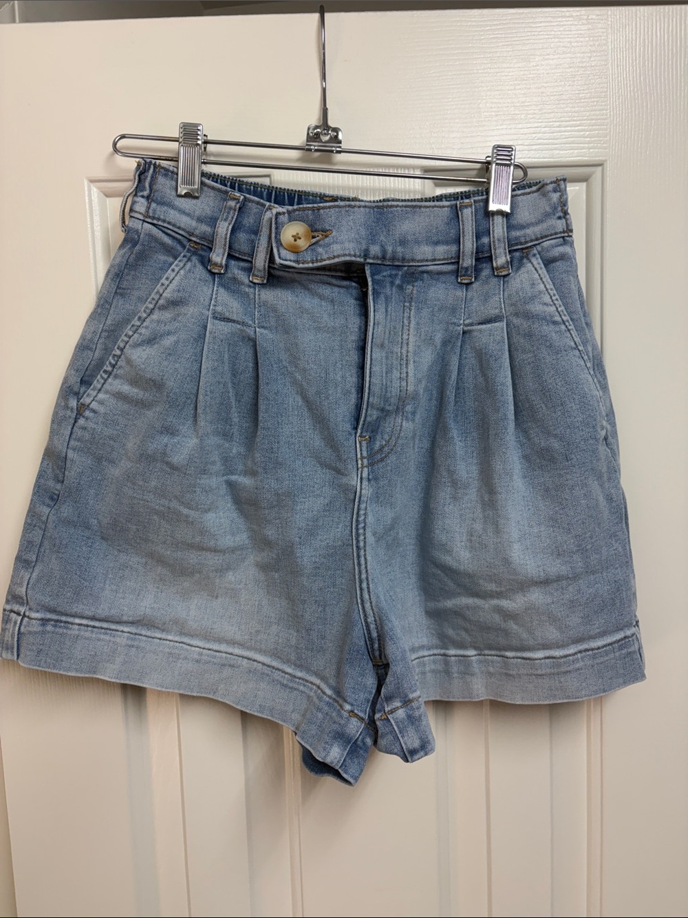 UpWest brand High-Waist Light Blue Denim Women’s Shorts